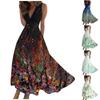 Women's Long Dress Maxi Dress Casual Dress Summer Casual Sleeveless V Neck Boho Waist Retraction Printed Dress