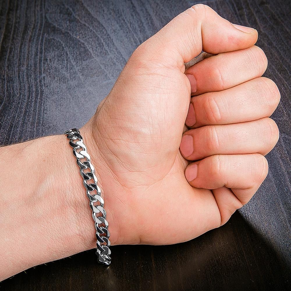 DIK Zilveren Herenarmband 925 ZILVER Cuirass 11mm Als Cadeau ITALIAANS