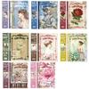 40 buc. Hârtie de note nerepetată Dimensiune mare, cu două fețe, retro jurnal Păstrați jurnal, flori, modele multiple, materiale, carte, rechizite școlare