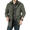 Men Spring Autumn Solid Color Multi-pocket Long Sleeve Outdoor Sports Hooded Jacket Sweatshirt Tops