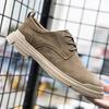 Men's Outdoor Work Clothes Leather Shoes Casual Shoes Frosted Breathable Genuine Leather Shoes Retro Waterproof Thick Sole Shoes