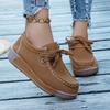 Spring and Autumn Elegant Solid Color Lace Up Thick Soled Casual Shoes Fashionable New Comfortable Hot Selling Women's Shoes