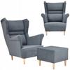Zoja Wing Chair with Footrest Scandinavian Gray Graphite
