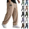 Men's Corduroy Straight Leg Pants Loose Fit Casual Trousers