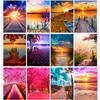 5D Diamond Painting Sunset Love Beach DIY Round Full Diamond Embroidery Kit Landscape Home Decoration Crafts