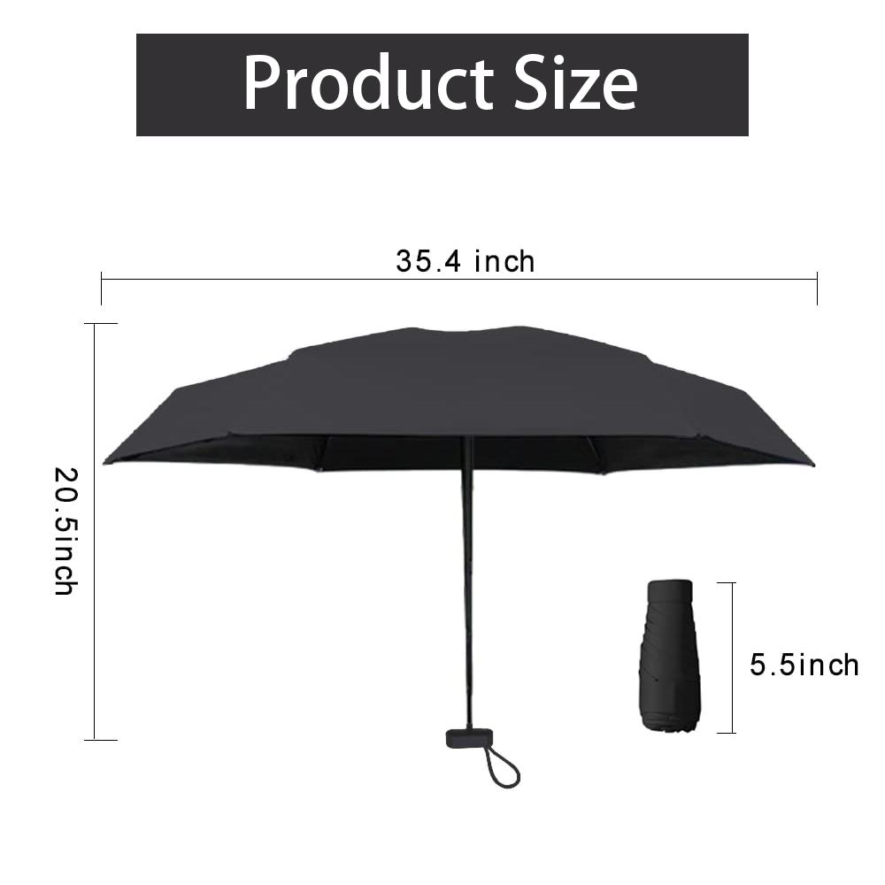 Mini Travel Sun Umbrella For Purse With Case,Small Compact Uv Umbrella For Sun And Rain,Lightweight & Portable,Windproof Parasol
