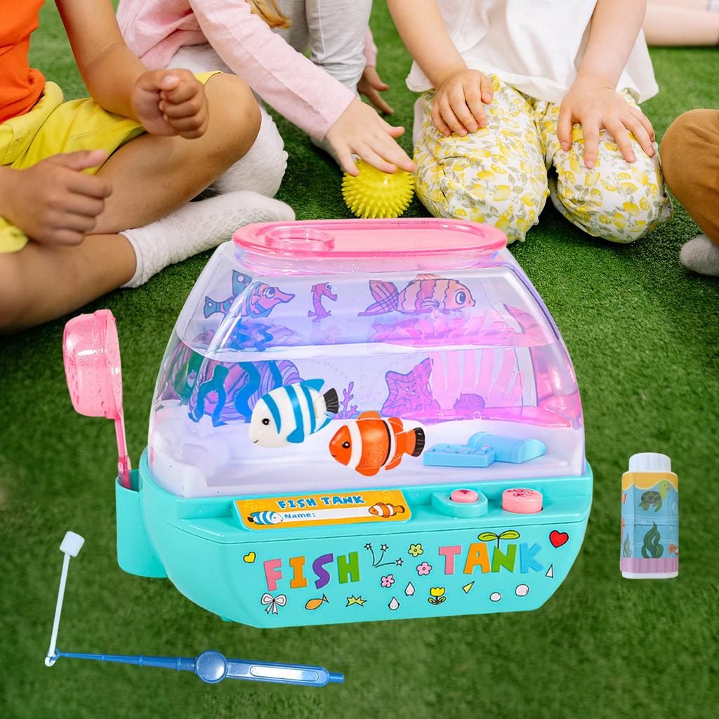 Children's Creative Artificial Aquarium Toys, Mini Simulated Fish Tank, Cartoon, With Music and LED Lights, Educational