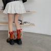 Novas meias artesanais Lolita Cute Bow Cotton Mid Calf Meias femininas