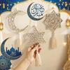 Hollowed-out Ramadan Hanging Ornaments Handmade with Tassels Eid Mubarak Muslim Decor Traditional
