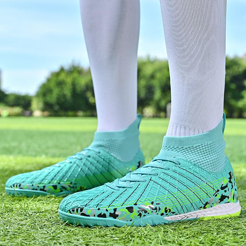 32–45 Unisex-Fußballschuhe, hohe elastische Socken, PVC-Gummi, weicher Boden, TFFootball-Schuhe, spezielle Kinder-Wettkampftrainings-Fußballschuhe für Herren