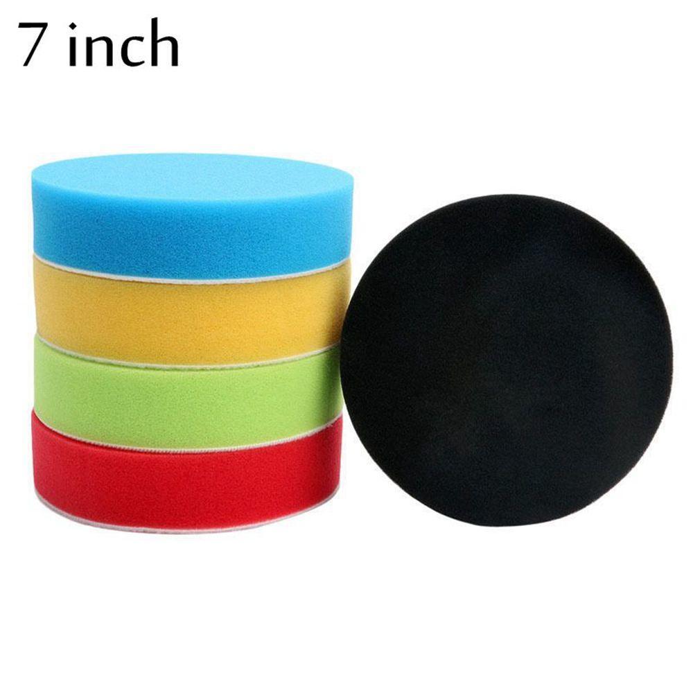 5Pcs 3/4/5/6/7" New Flat Cleaning Tool Car Polisher Pad Polishing Foam Polish Kit Buffing Sponge