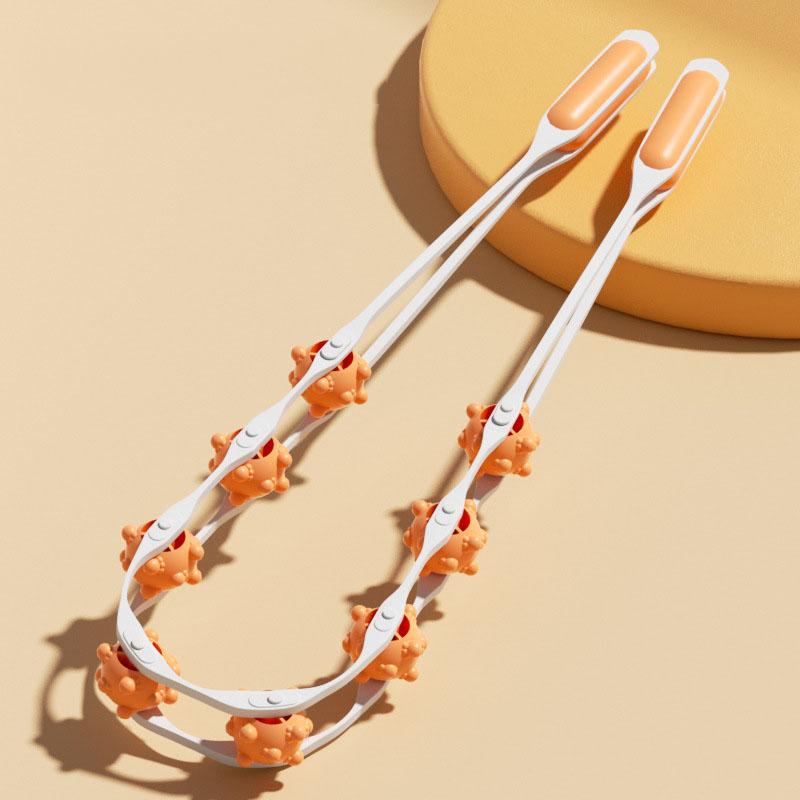 8 Rollen Handmatige body Massager Schouder Cervicale Wervelkolom Kneden Massage Punt Druktherapie voor Lichaamsontspanning Pijnbestrijding Gezondheid Massage Tool