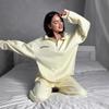 Women's Casual Fashion Thickened Embroidered Long,sleeved Sweatshirt And Trousers Two,piece Suit