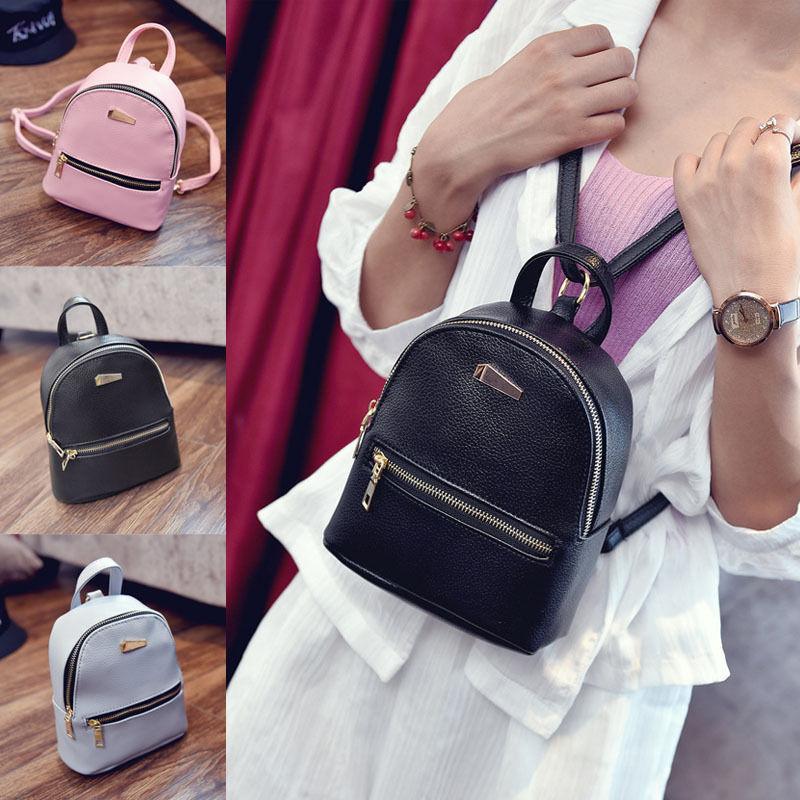 Sophisticated Women Lady Leather Mini Teenager Girls Versatile Use Outdoor Travel Shopping Backpacks