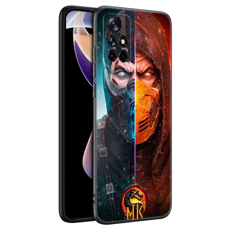 Coque de téléphone en silicone noir Mortal Kombat pour Xiaomi Redmi Note 10 11 11S 12 13 4G 8 9 11T Pro 5G Plus 8T 9S 10S 12S