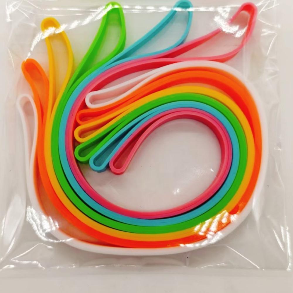 6/12 Pcs Random Colors Rubber Bands Colorful Silicone Planner Elastic Bands Reusable Stretchable Wrapping Bands