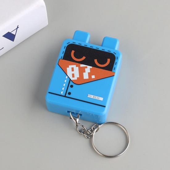Cartoon Cube Clicker Keychain Toy Stress Relief Decompression Button Fidget Key Ring Hanging Decoration Bag Charm Purse