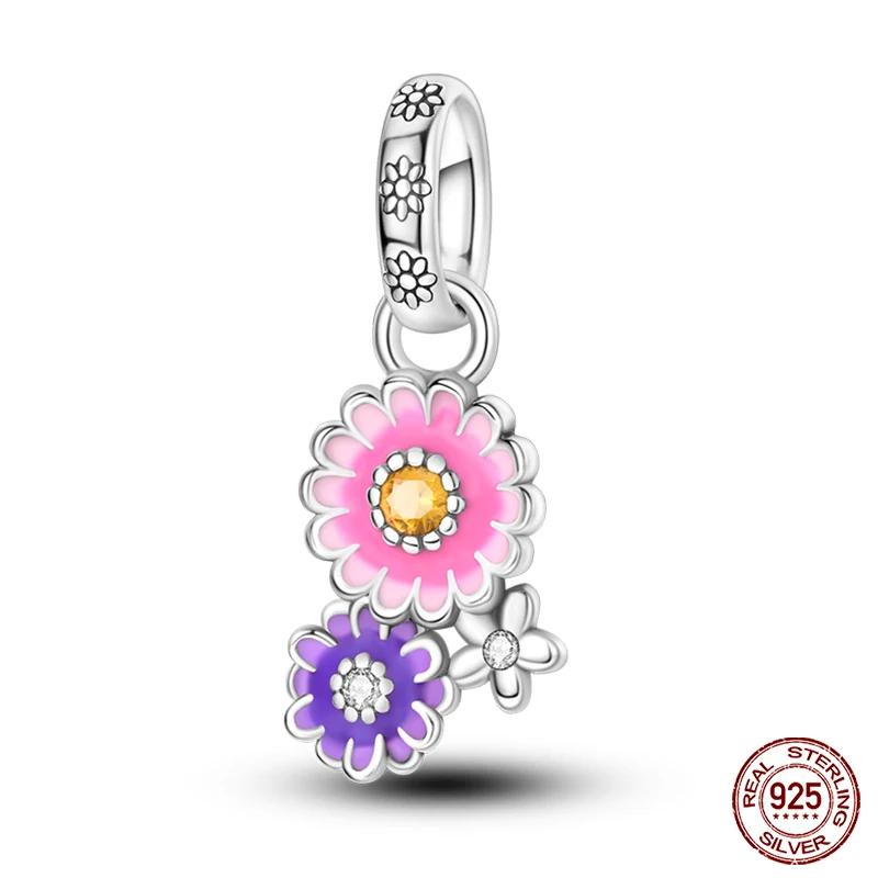 100% Copper Metal Colorful Rubik's Cube Butterfly Cat Peacock Daisy Charm Bead Component Bead Components Compatible With Authentic Original Bracelet