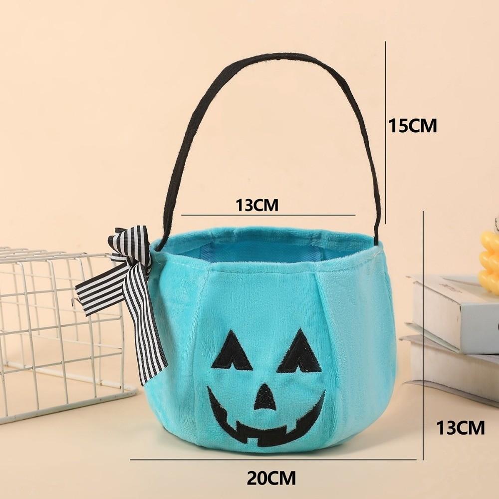 Flexible Pumpkin Bucket Handheld Trick or Treat Bucket Festive Ghost Plush Bag Dessert Making