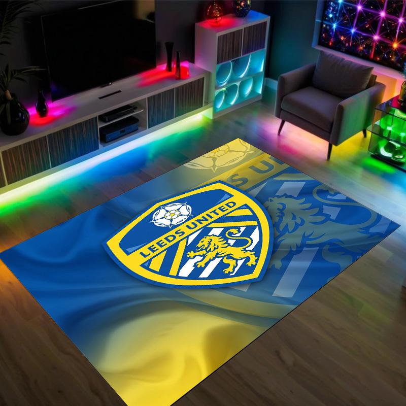 Leeds United Design Crystal Velvet Carpet Cozy Non?Slip Printed Rug For Bedroom Living Room Entrance