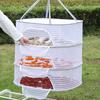 1/2/3 Layer Hanging Mesh Drying Basket U-shaped Zipper Design Food Fish Clothes Hanging Drying Net Outdoor Foldable Hanging Mesh Dryer