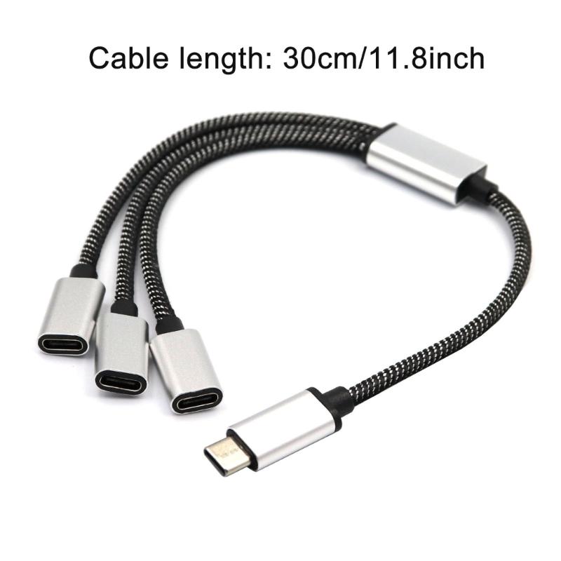 USB C Male To 2/3 USB C Female Splitter Converters Adapter Extension Connectors Cable for Charging and Data Transfer