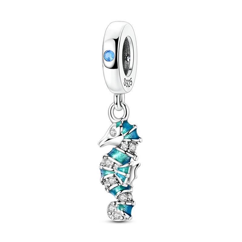 Summer Series Original 925 Sterling Silver Charms Bead Blue Marine Life Pendant Fit Original Bracelet For Women Jewelry Gift