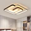 Bedroom Led Chandelier Light Black White Square Modern Ceiling Lamp  Attic Living Room Dining