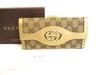 Authentic GG Brown Canvas Beige Leather Soho Long Wallet #9499  Open Box