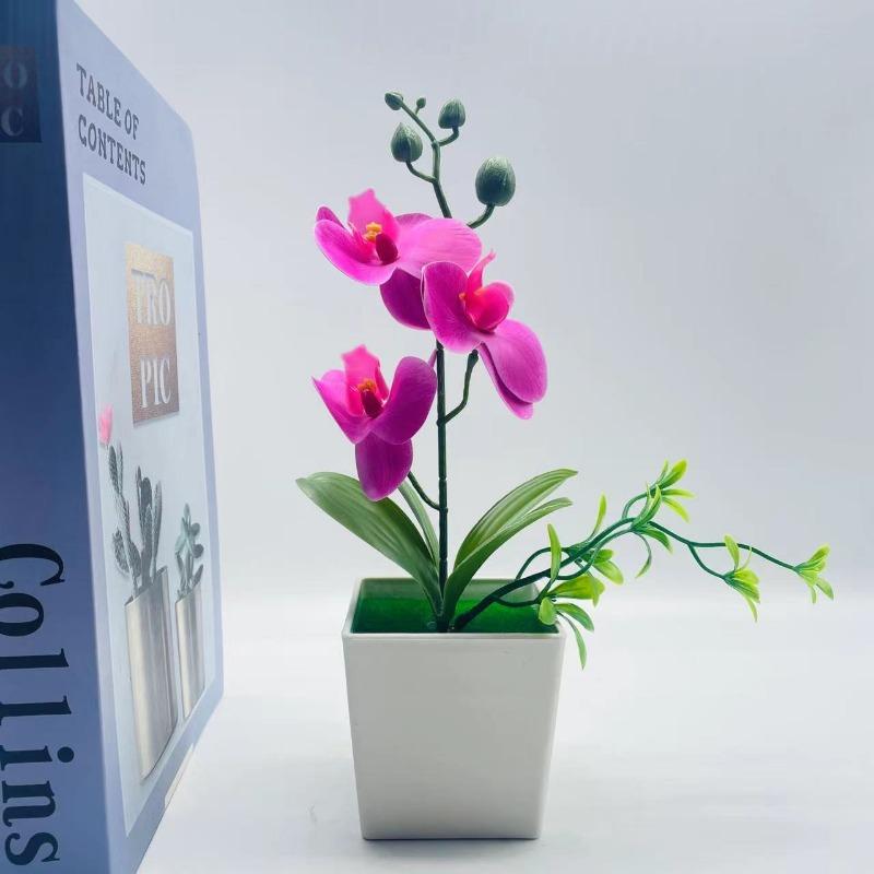 Műcserepes növények Művirágok Három Phalaenopsis Orchidea Négyzet alakú CSAPOK Művirág Díszek