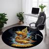 1pc Golden Fishes Splash Office Round Area Rug, Under Office Chairs Bedroom Living Room Home Decor, Room Deco, Available In Various Sizes 205