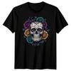 Zuckerschädel Tag der Toten Kultur Herren 100% Baumwolle T-Shirt Herren Tees Top Damen Tee Florale Grafik
