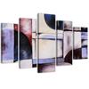 Five Piece Picture Canvas Print Violet Abstraction
