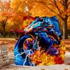 Motorcycle Fire Outdoor Flannel Blankets, Travel, Home Blankets, Suitable for All Seasons,Christmas Gifts. R1127229