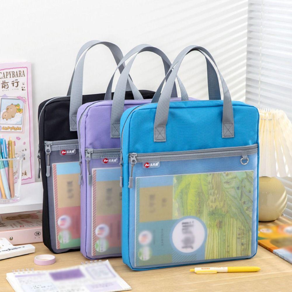 Waterproof Book Storage Bag Portable Document Storage Bag A4 File Organizer  Office Supplies