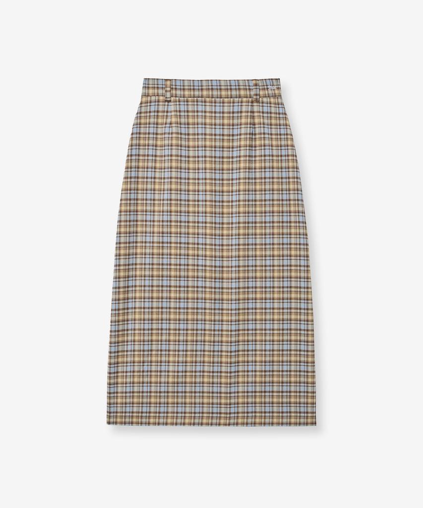Yale Check Midi Skirt_Brown