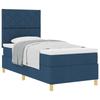 Boxspring Bed with Mattress and Headboard Blue 90 x 200 cm Fabric