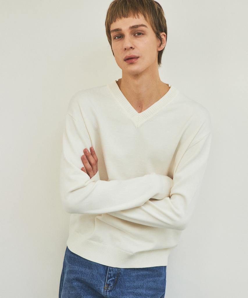 Wednesday Oasis Always Washable V-Neck Knit_Ivory(Wc25-Kn01)