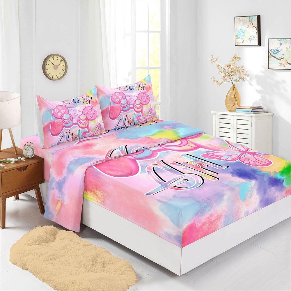 Mattress Four-Piece Gamepad 3D Digital Printing Mattress Protective Cover Sheet