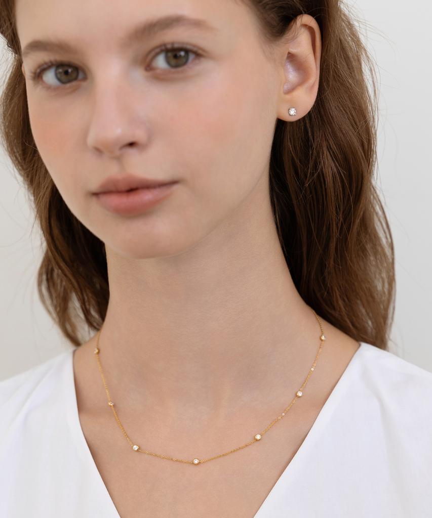 Tatiana (Silver 925) Bezel Line Necklace Nz2524