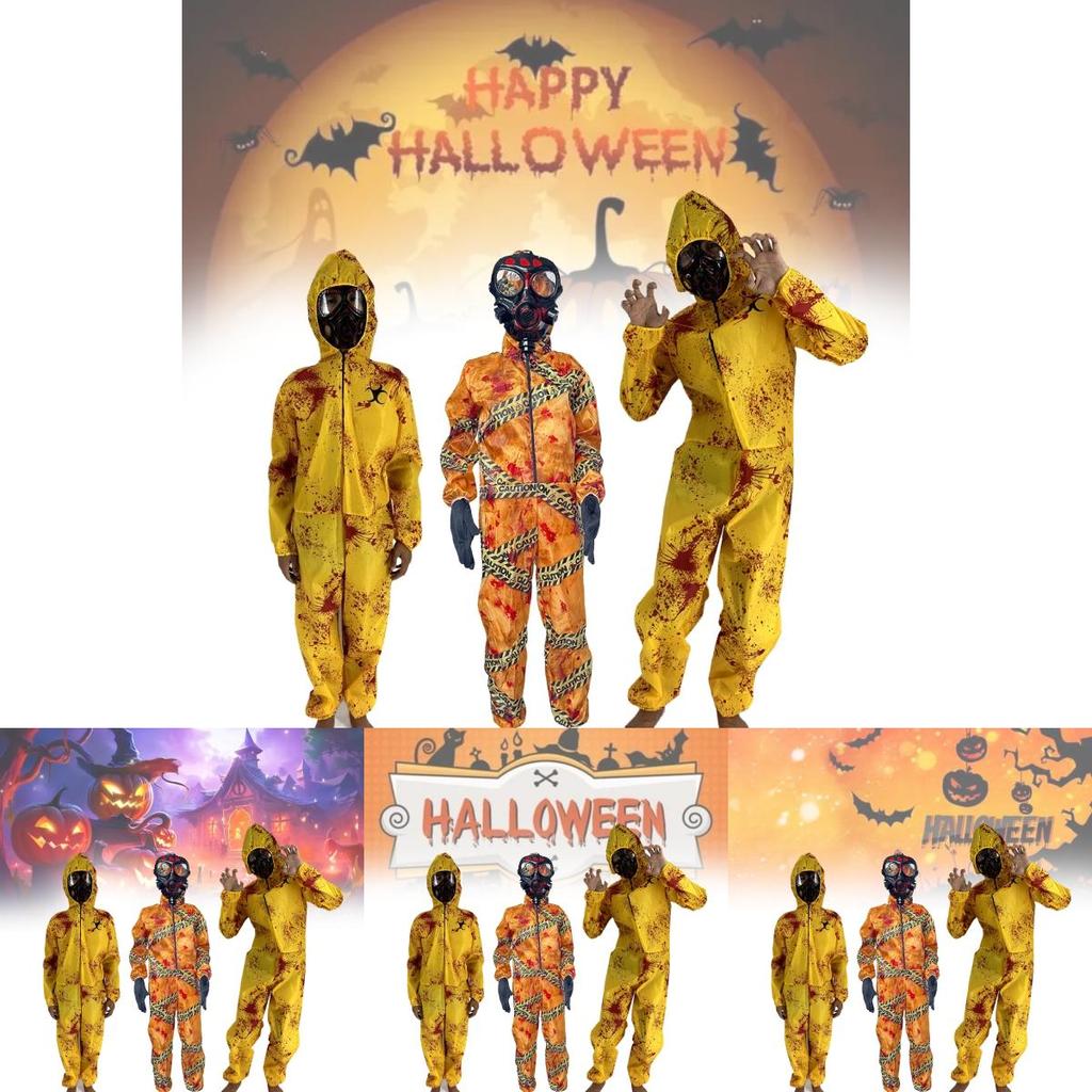 Trendy Zombie Crisis Biohazard Costume For Adults And Children With Masks Included