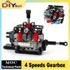 MOC DIY 4 Speed Gearbox Building Blocks Technical Model M Motor Manual Transmission STEM Educational Toy Power Functions