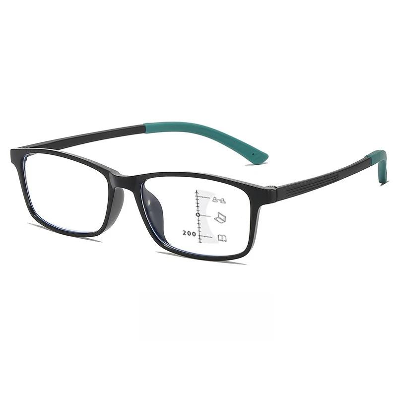 Män Kvinnor Populära Multifokala Läsningsglasögon Ny Trend Blått Ljusblockerande Presbyopi Unisex Vintage HD TR90 Hyperopi Glasögon