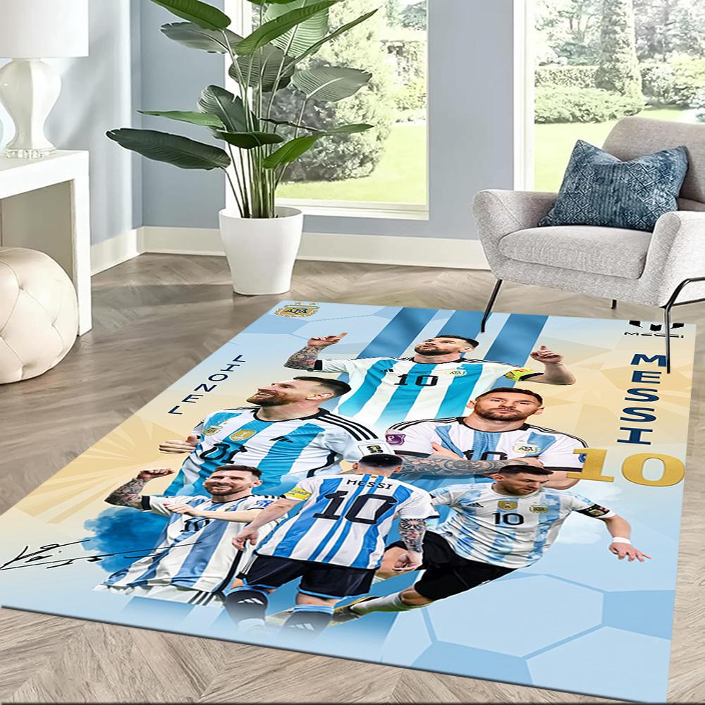 Messi 469 Floor Rug Office Rug Suitable for Bedrooms Living Rooms Kitchen Game Room Anti-slip Rug Office Home Decor Best for Christmas