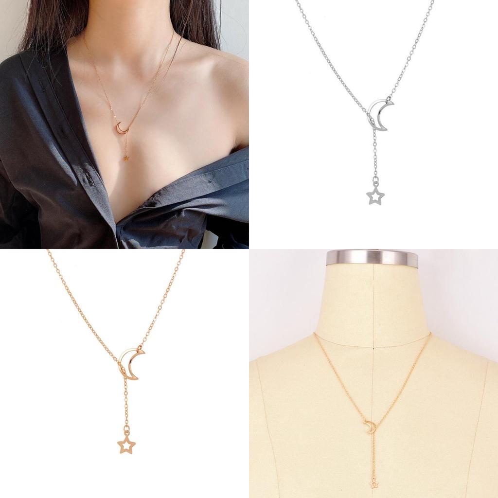Modieuze En Eenvoudige Maan En Ster Ketting Voor Vrouwen Groothandel Sieraden Accessoires