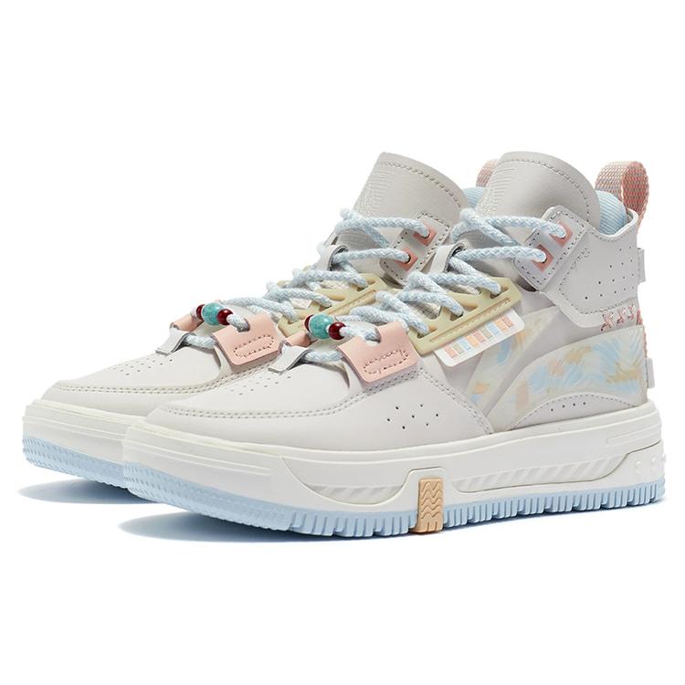 Li Ning Textile, Synthetic Leather Slip Resistant, Abrasion Resistant, Height Increasing Mid Top Skateboard Shoes AGCR430-4