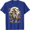 Skeleton Riding Mummy Dinosaur T Rex Halloween Gift Unisex T-Shirt
