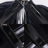 Salvatore Ferragamo Gancini Tote Bag DV-21 0829 black enamel/wool Women Used