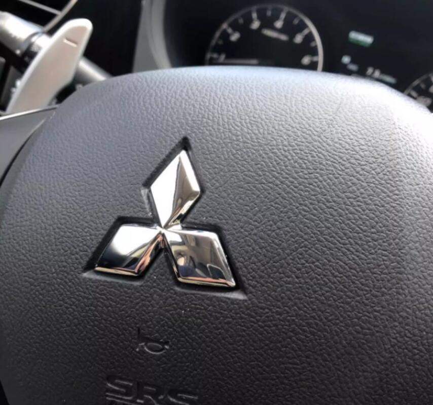 cykzsh1 1pcs ABS 50mm 47mm for Mitsubishi car Emblem Steering Wheel Center Badge Steer sticker Decal Styling Auto accessories