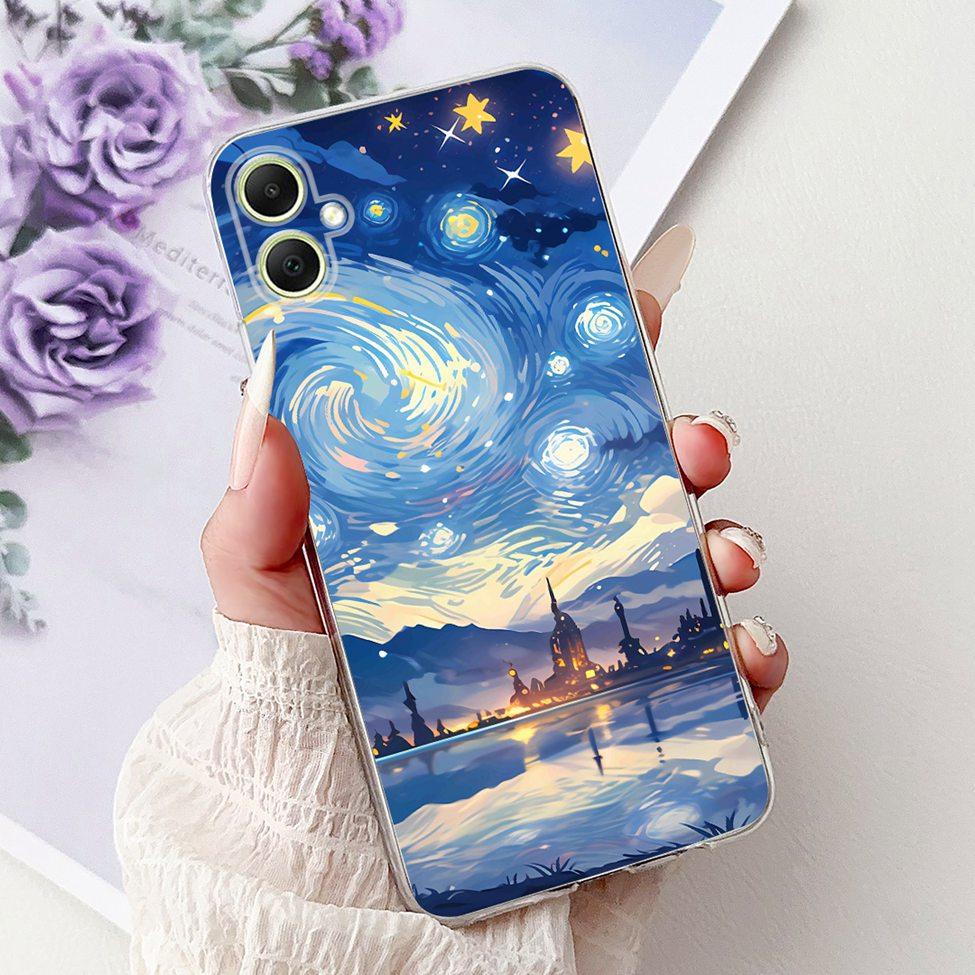 For Samsung A05 Case Clear Cute Cat Fashion Flowers Cool Painted Back Cover For Samsung Galaxy A05 Phone Case SM-A055F SM-A055M